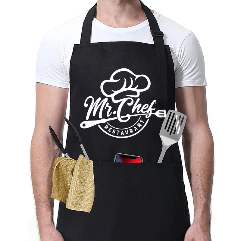 Funny BBQ Cooking Apron – Adjustable Chef Apron for Men with Grill Master Designs, Kitchen & BBQ Gift for Father’s Day, Birthdays