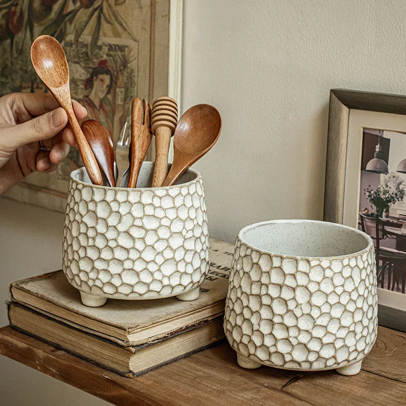 Terra Ceramic Utensil Holder – Kitchen Storage Jar