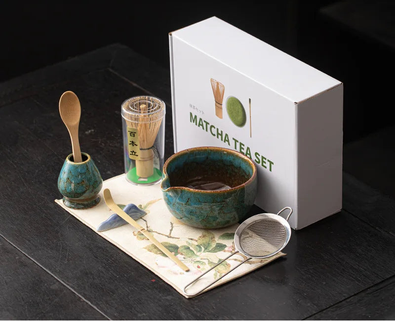 Kiyora 8 Piece Japanese Matcha Tea Set – Traditional Matcha Gift Set with Bowl, Bamboo Whisk and Accessories