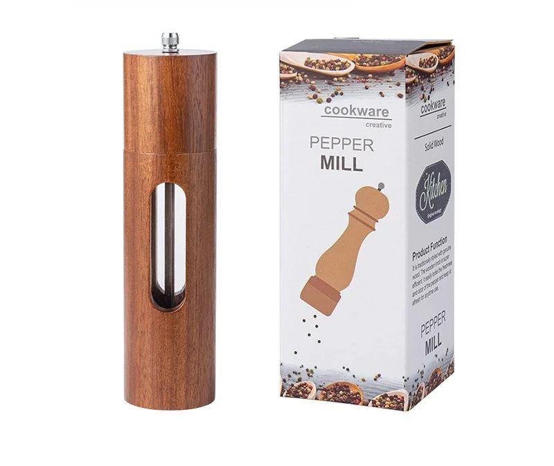 Ardena Wooden Salt & Pepper Grinder Set – Manual Adjustable Spice Mills