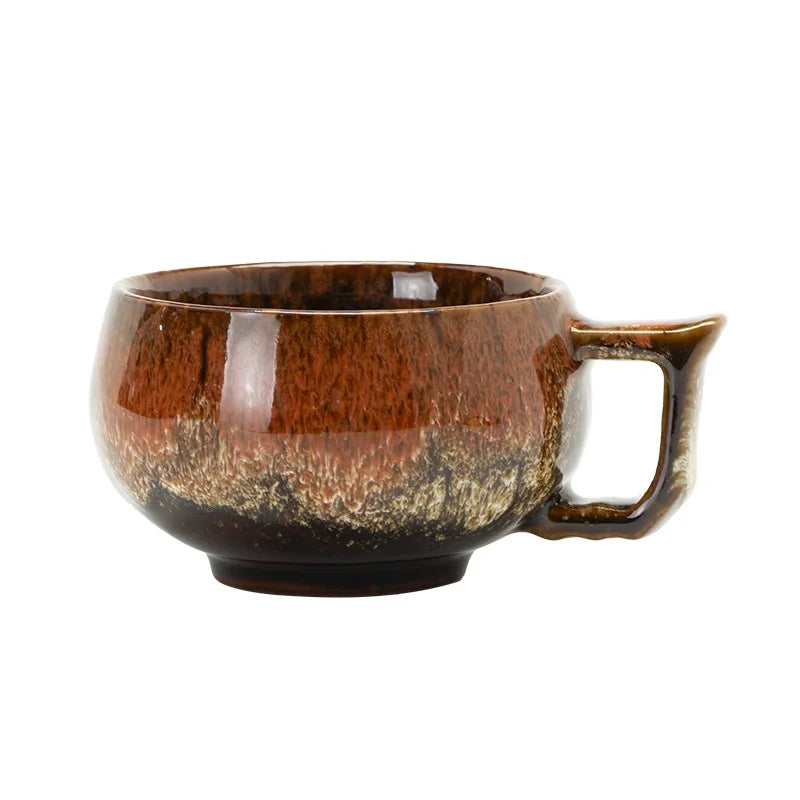 Akiro Handmade Textured Glaze Ceramic Coffee Mug Set – 2 Piece 175ml Coffee Cups with Handle for Espresso, Tea, Cappuccino and Latte