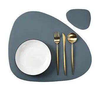 Forma Faux Leather Placemats and Coasters Set – Non Slip Heat Resistant Table Mats Dining Table Place Settings 1 Piece 4 Piece or 6 Piece Sets