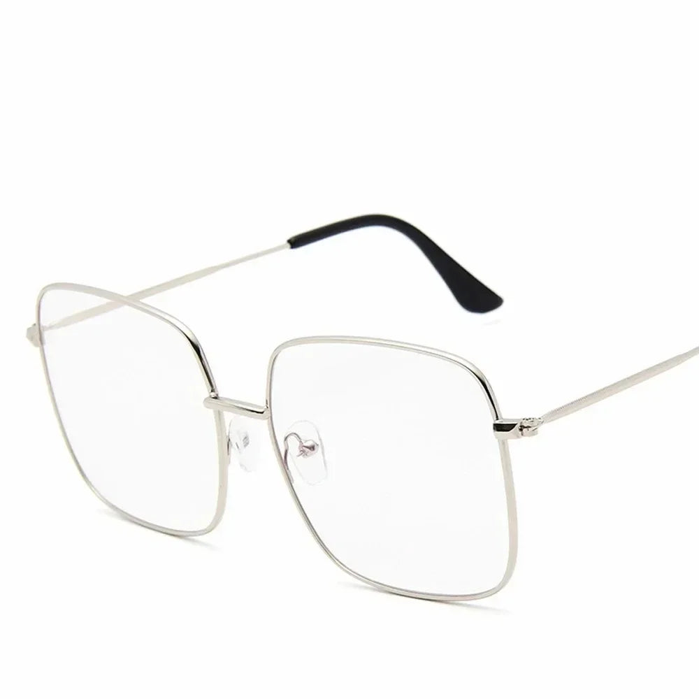 Alba Gold Square Frame Sunglasses – Oversized Retro UV Shades for Women