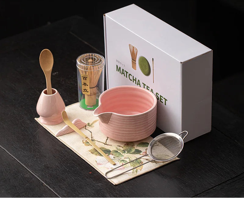 Kiyora 8 Piece Japanese Matcha Tea Set – Traditional Matcha Gift Set with Bowl, Bamboo Whisk and Accessories