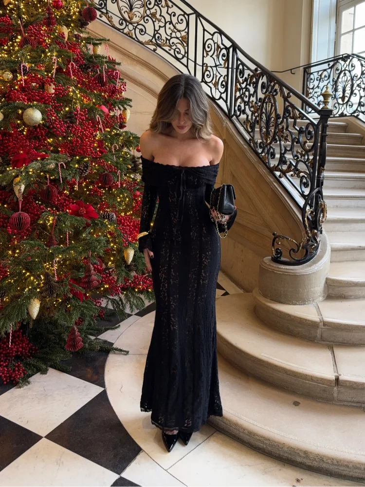 Sarisse Off Shoulder Lace Maxi Dress Off Shoulder Long Sleeve Bodyco Giftology London Sarisse Off Shoulder Lace Maxi Dress Off Shoulder Long Sleeve Bodyco Giftology London