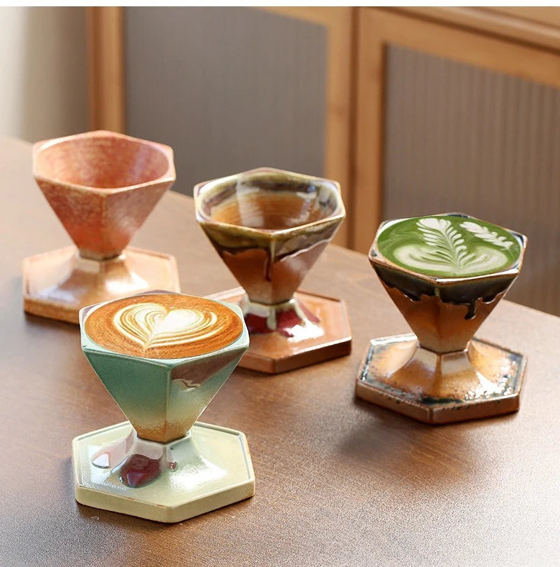 Rokaku Coffee Cup with Base – Handmade Ceramic Coffee Cup 150ml