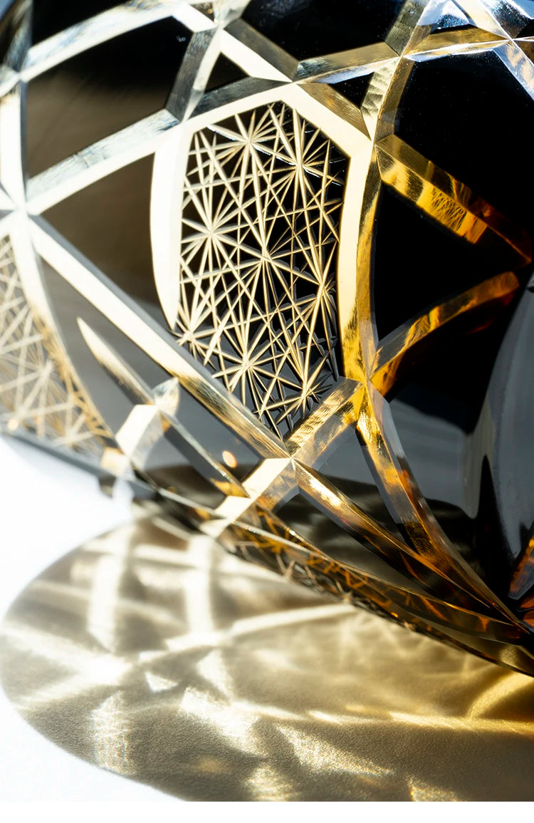 Edo Kiriko-Inspired Hand-Cut Whisky Tumbler – Japanese Crystal Glass Old Fashioned Cup 250ml Luxury Barware Gift