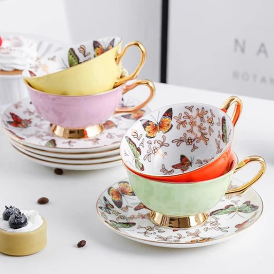 Papillon Tea Cup & Saucer Set – Butterfly Tea & Coffee Cup