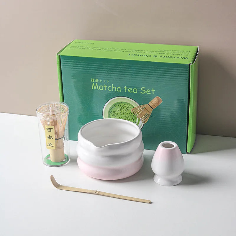 Traditional Matcha Tea Set – Japanese Ceremony Kit with Whisk, Bowl & Accessories | Available in Multiple Colours & Set Sizes