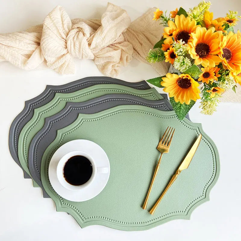 Luxury Faux Leather Table Mats – Set Of 1/4/6 Elegant Cutout Placemats for Dining Table Settings