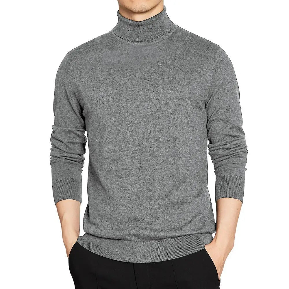 Men’s Roll Neck Jumper – Lightweight Knitted Pullover Sweater for Autumn and Winter Layering
