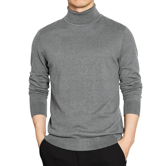 Men’s Roll Neck Jumper – Lightweight Knitted Pullover Sweater for Autumn and Winter Layering