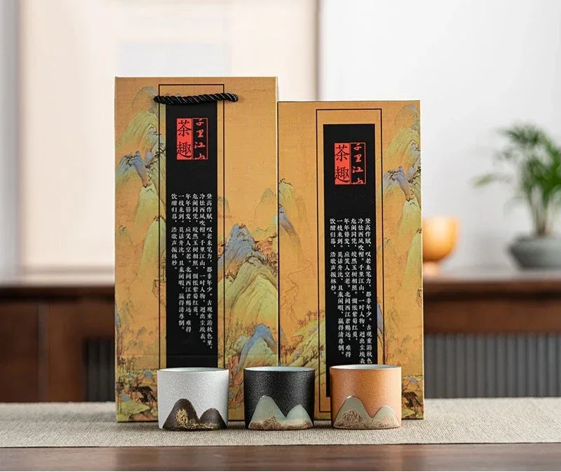 Sora Ceramic Espresso Cup Gift Set – 3 Piece Coffee & Herbal Tea Cups with Gift Box