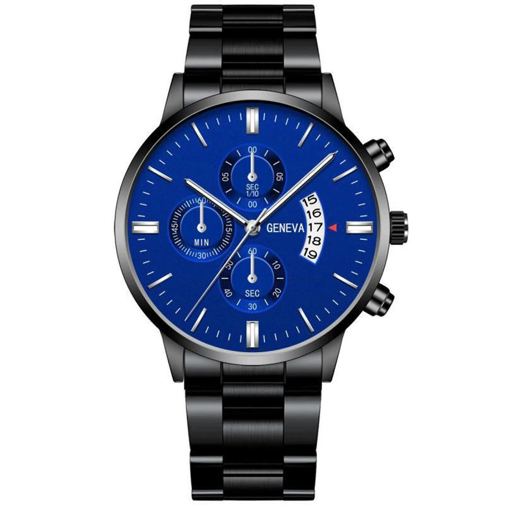 Men's Luxury Chronograph Stainless Steel Watch With Date Display