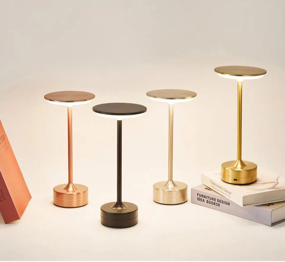 Cordless Metal Table Lamp – Modern LED Touch Control Desk, Dinner Table & Bedside Light