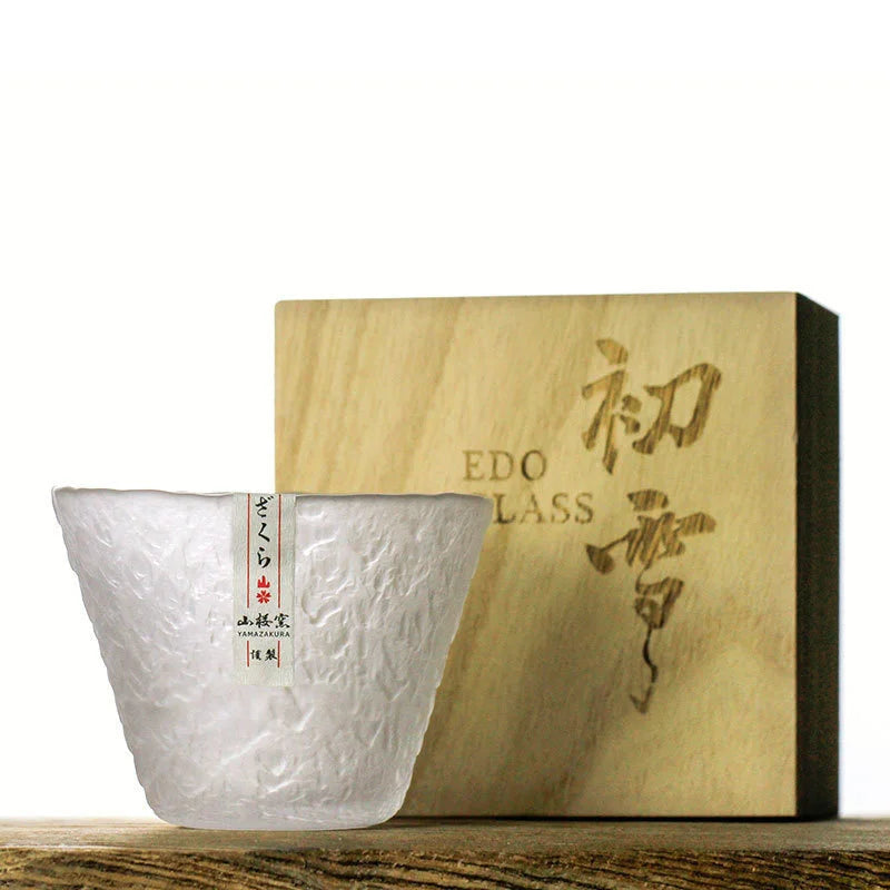 Yuki Japanese Style Handmade Crystal Whisky Glass with Wooden Gift Box