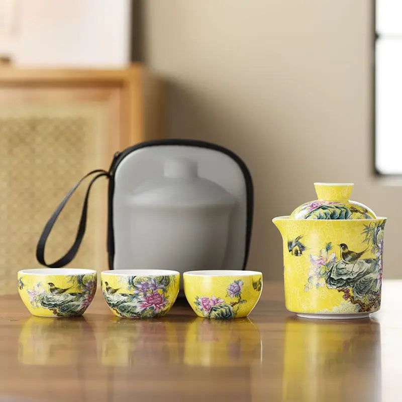 Kiyo Portable Travel Tea Set with Carry Case – Tea Set for Camping & Tea Ceremony