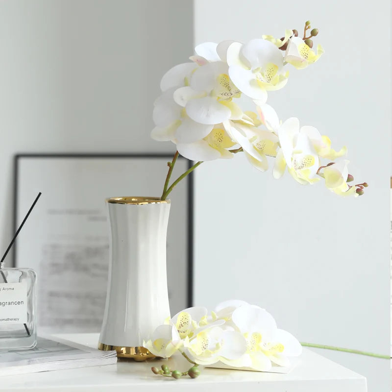 Orchid Bloom Stem – Faux Orchid Flower Branch for Vase Arrangements, Bouquets and Home Décor