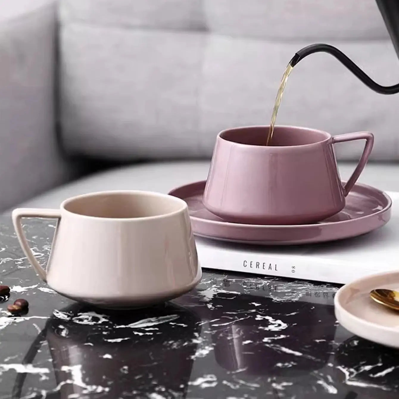 Brisa Ceramic Coffee And Tea Cup Saucer Set