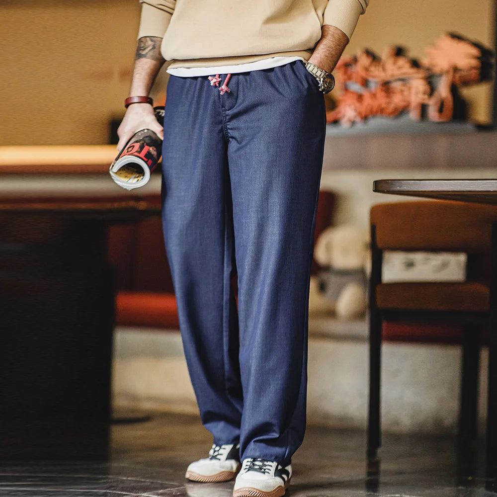 Radford Straight Leg Trousers – Loose Fit Everyday Drawstring Waist Trousers with Smart Casual Finish