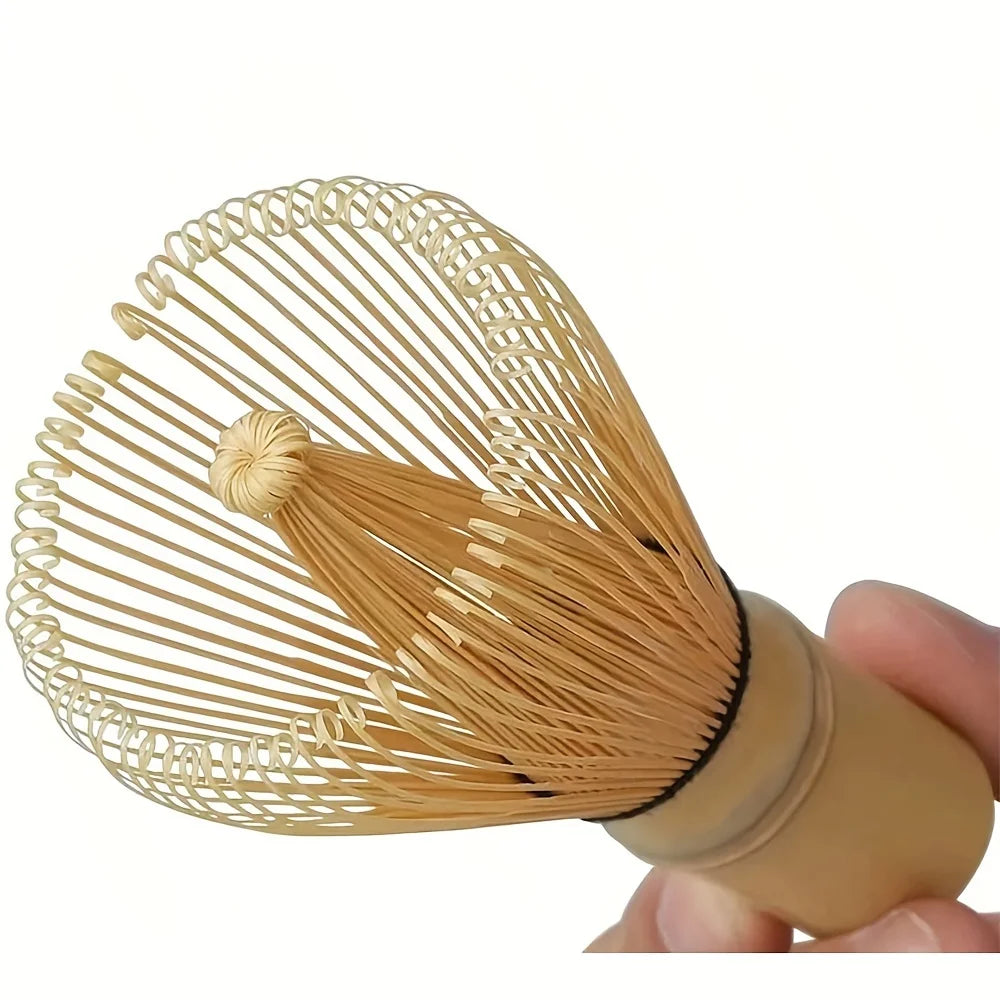 Bamboo Matcha Whisk & Tea Tool Set – 4 & 5-Piece Japanese Matcha Kit with Scoop, Strainer & Whisk Holder