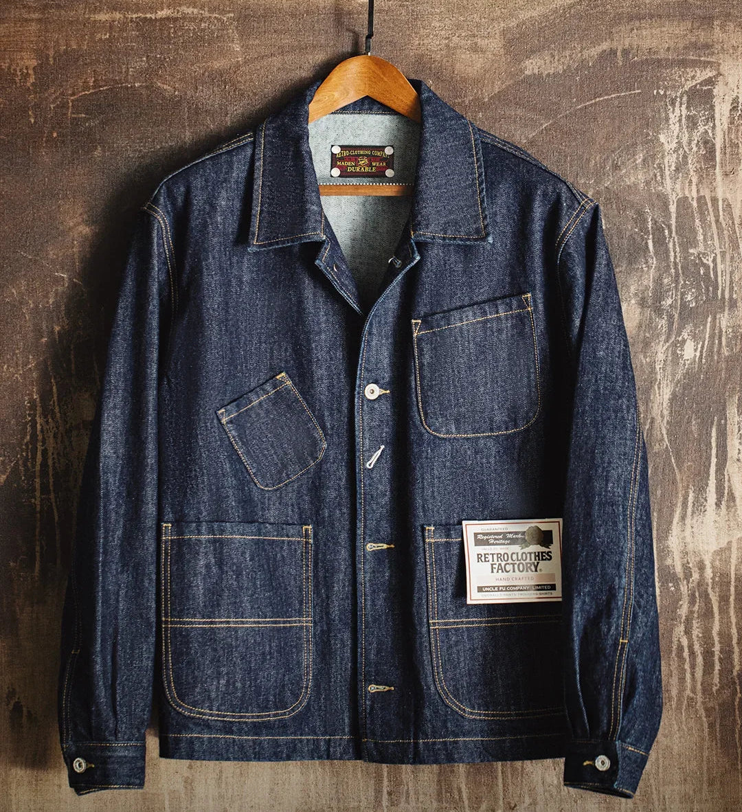 Caldwell Men’s Denim Workwear Jacket – Heavyweight Cotton Indigo Blue Jacket for Everyday Layering