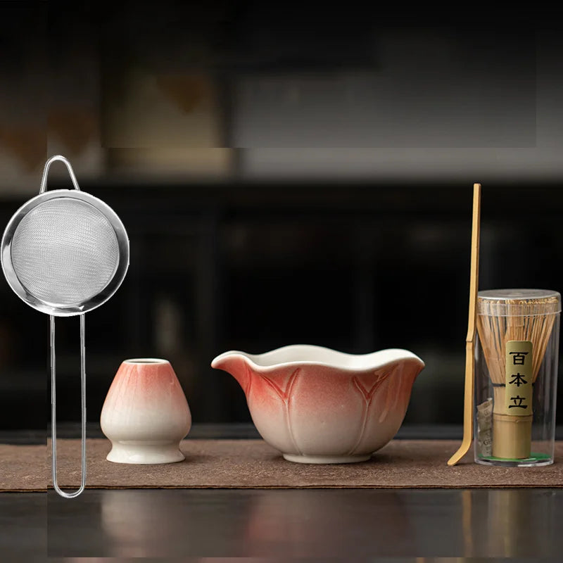 Hasu Lotus Matcha Tea Set – Japanese-Style Lotus Matcha Bowl Set with Traditional Matcha Accessories