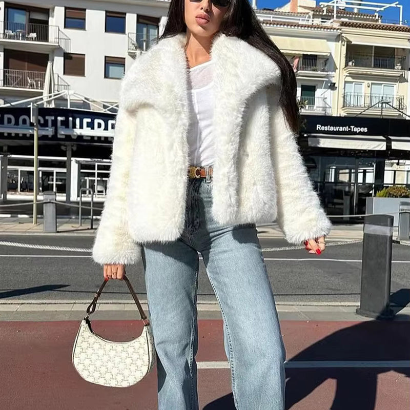 White Faux Fur Jacket