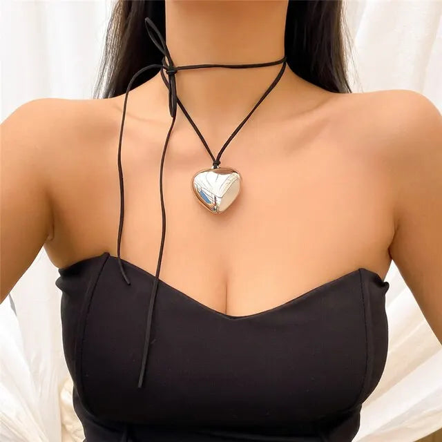 Boho Heart Pendant Choker