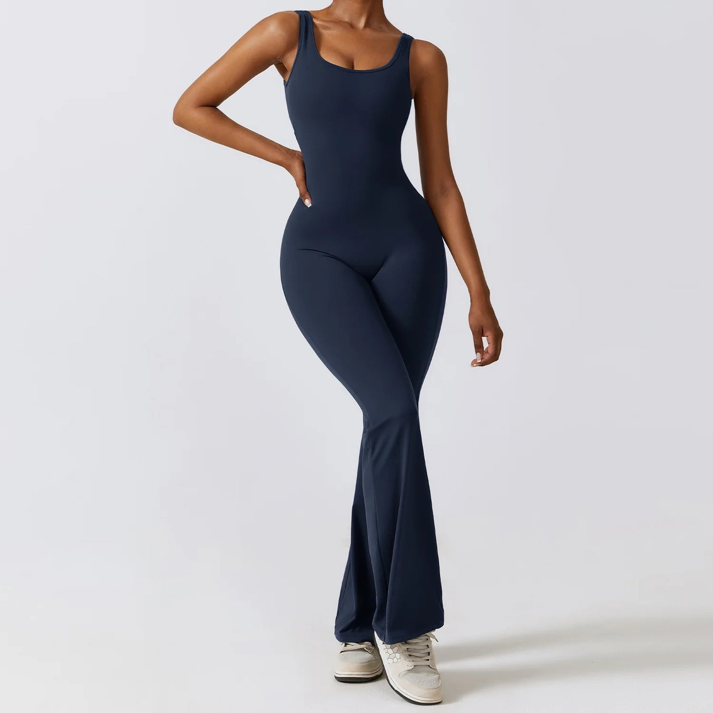 Livia Sculpting Backless Jumpsuit – Contoured Fit for Activewear & Athleisure Styling