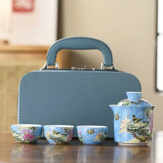 Kiyo Portable Travel Tea Set with Carry Case – Tea Set for Camping & Tea Ceremony