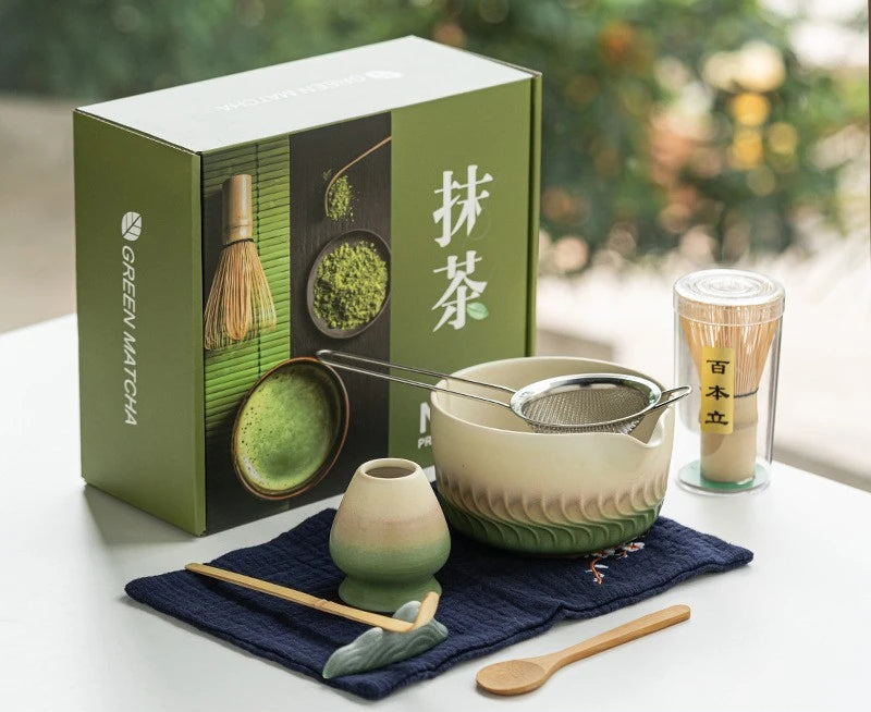 Harmony Matcha Gift Set – 8-Piece Japanese Matcha Tea Making Kit with Ceramic Bowl, Whisk & Accessories