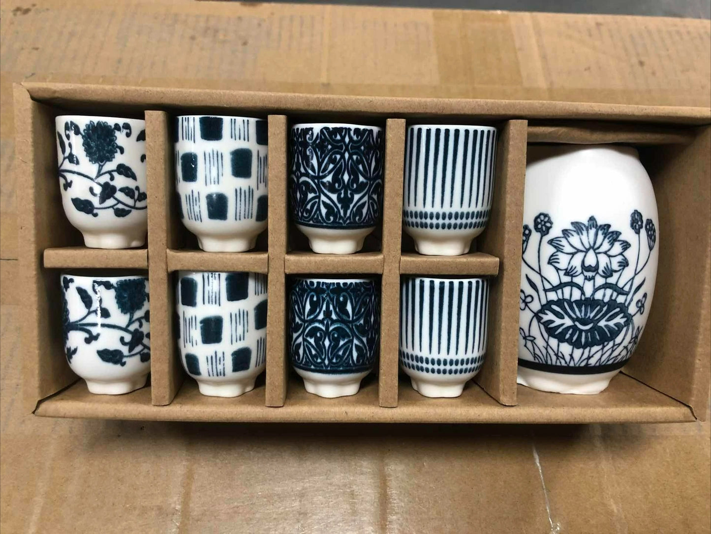Kenshiro Ceramic Tea Cup Set – 8 Piece Japanese Style Tea Cups 180ml Tea Cups Set for Tea, Coffee and Everyday Use