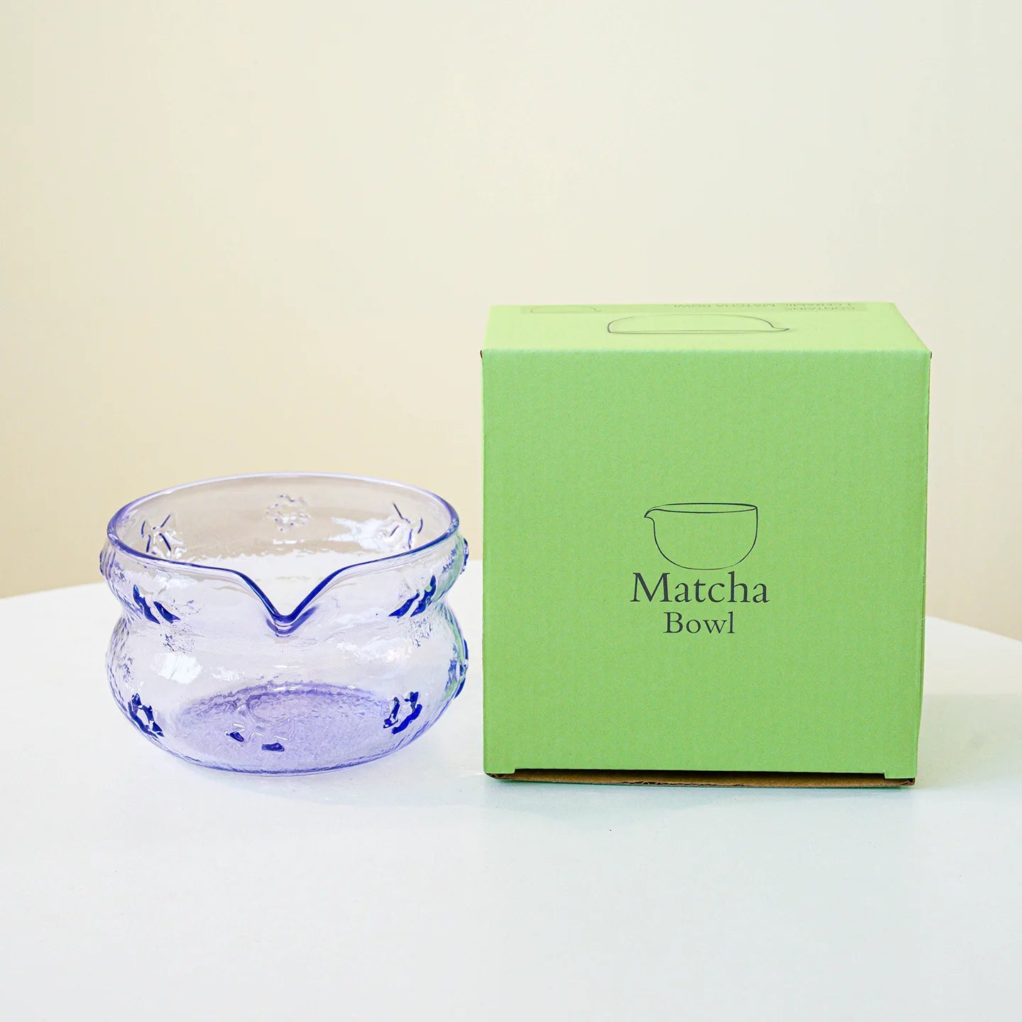 Akari Glass Matcha Tea Set – Pink & Purple Matcha Bowl Kit with Whisk, Scoop and Strainer, Complete Matcha Starter Gift Set