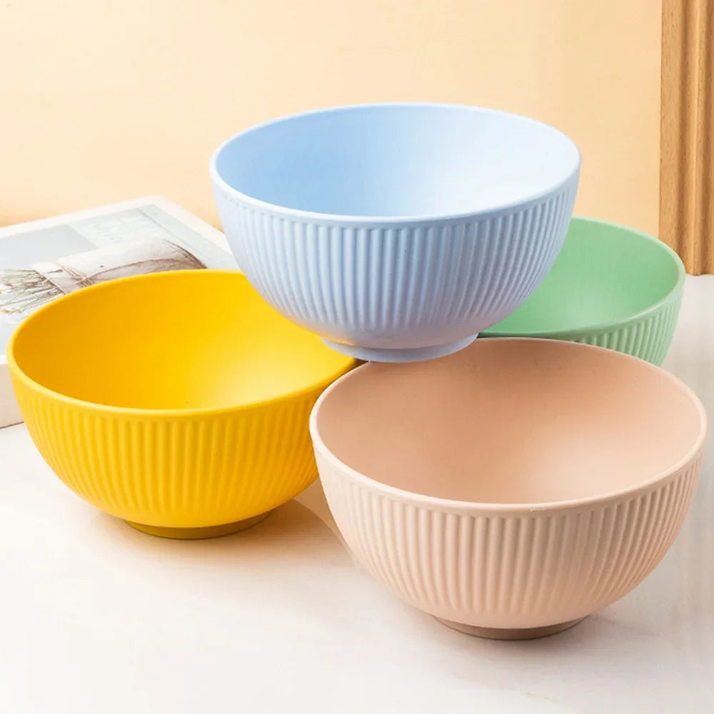 Colourful Plastic Bowls - 8 Piece Lightweight Kitchen Serving Bowls for Salads, Snacks & Cooking