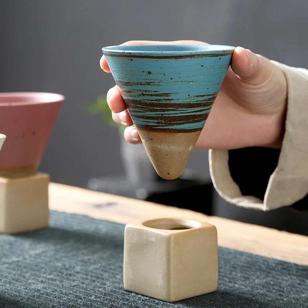 Kairo Ceramic Espresso & Herbal Tea Cups with Sculpted Base – 100ml & 200ml Modern Coffee Cups