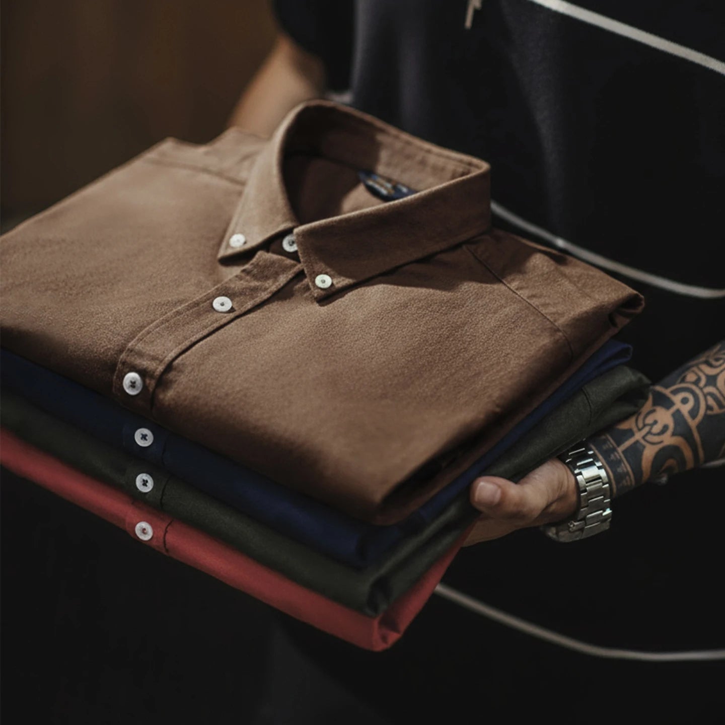 Redford Men’s Long Sleeve Oxford Shirt – 100% Cotton Brushed Casual Button Down Shirt