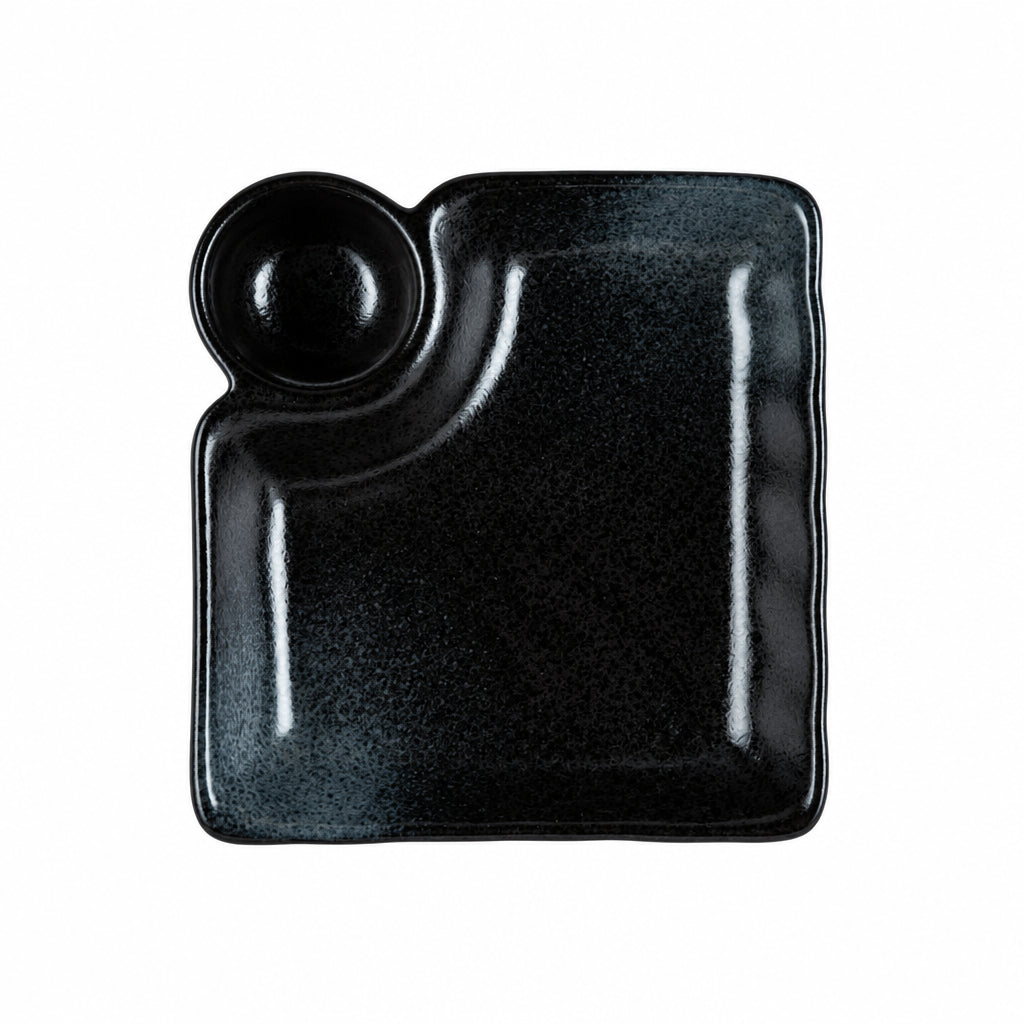 Namiya Ceramic Dumpling Serving Plate – Dipping Sauce, Sushi & Snack Dish