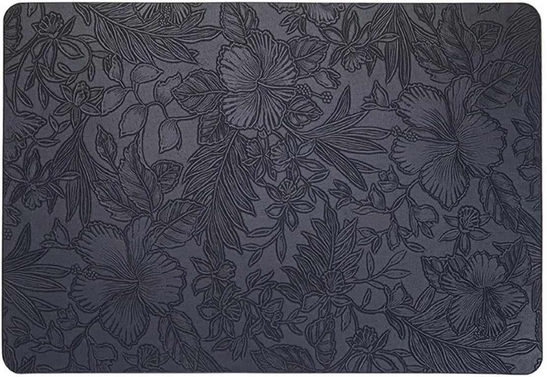 Botanical Dining Placemats – Wipe Clean Table Mats, Waterproof Non Slip Faux Leather Placemats, Double Sided Kitchen & Dining Table Mats