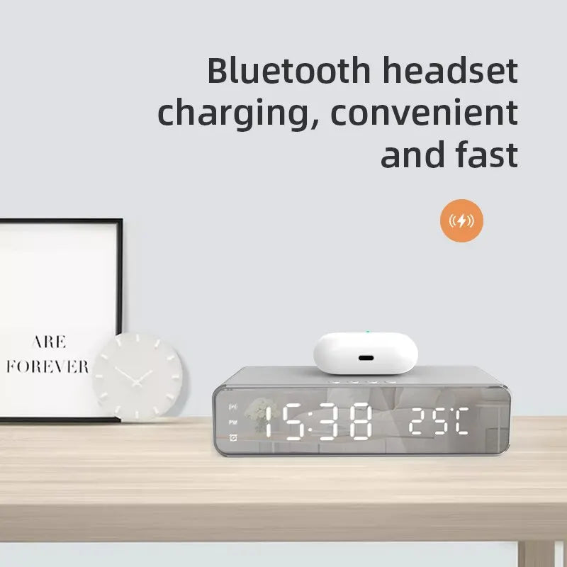 Wireless Charger Time Alarm LED Clock