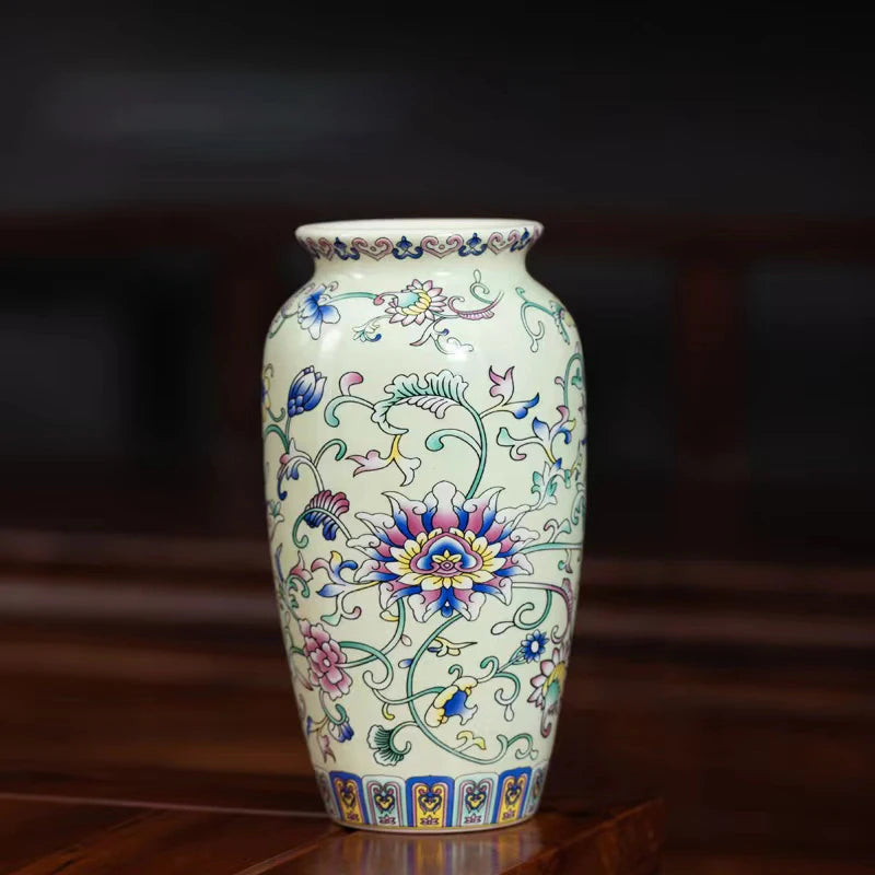 Seravelle Floral Ceramic Vase – Decorative Flower Vase for Living Room, Table Centrepiece & Home Décor (Red, Blue, Light Blue , Ivory & Yellow)
