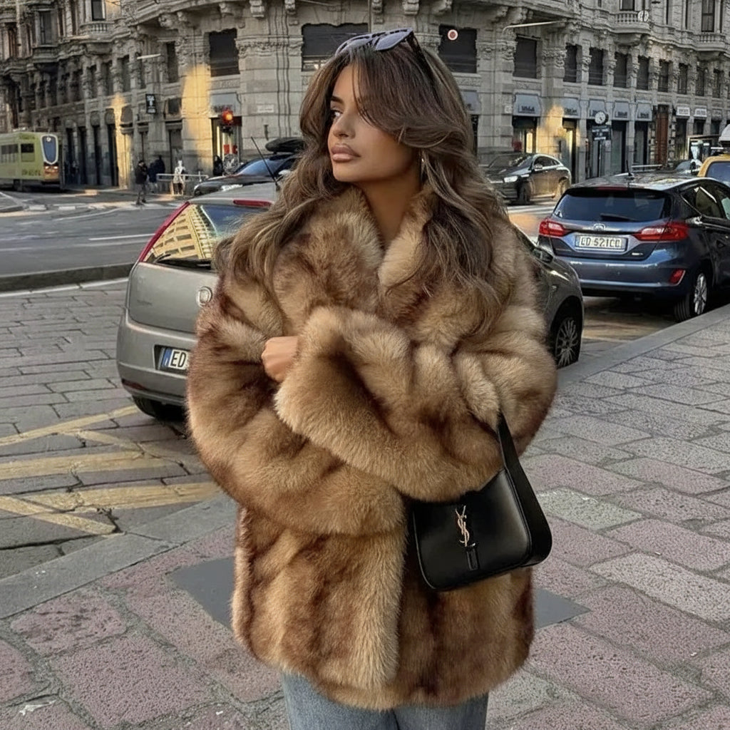 Velisse Oversized Faux Fur Coat – Women’s Luxury Long Pile Plush Jacket for Elegant Winter Outerwear & Evening Wear Looks