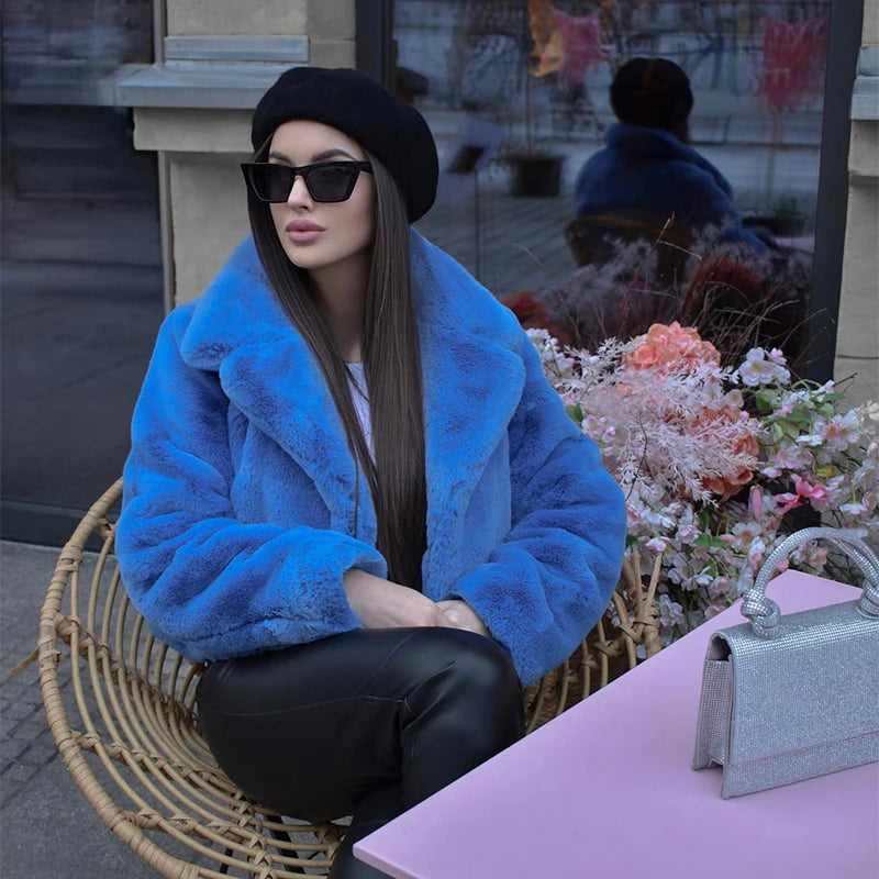 Lucienne Women's Faux Fur Jacket-Luxurious Statement Outerwear for Effortless Glam