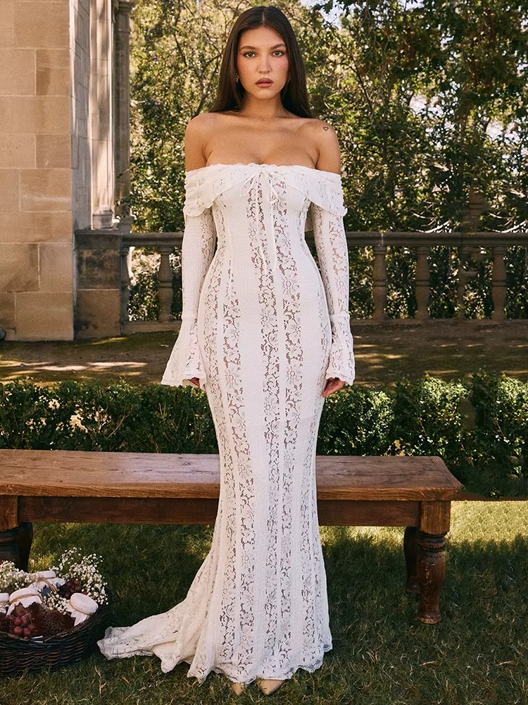 Sarisse Off Shoulder Lace Maxi Dress Off Shoulder Long Sleeve Bodyco Giftology London Sarisse Off Shoulder Lace Maxi Dress Off Shoulder Long Sleeve Bodyco Giftology London