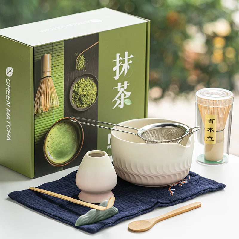 Harmony Matcha Gift Set – 8-Piece Japanese Matcha Tea Making Kit with Ceramic Bowl, Whisk & Accessories