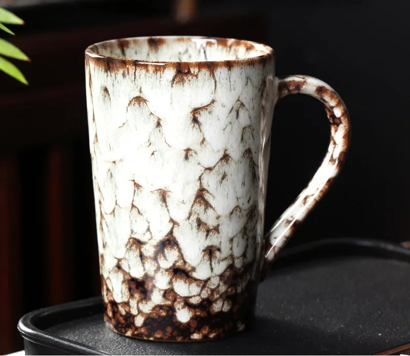 Marquina Style Coffee and Tea Mug – Textured Ceramic Cup 380ml Signature Drinkware