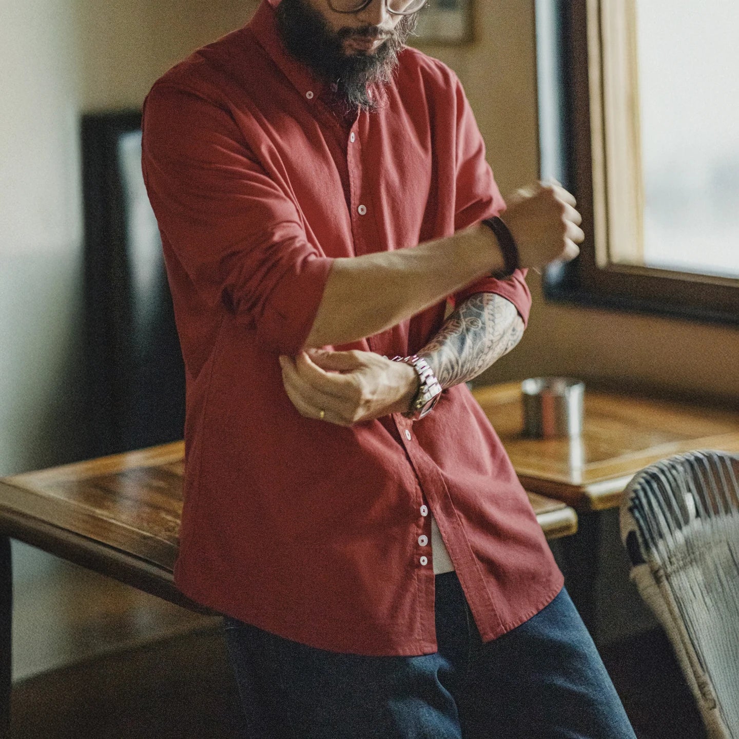 Redford Men’s Long Sleeve Oxford Shirt – 100% Cotton Brushed Casual Button Down Shirt