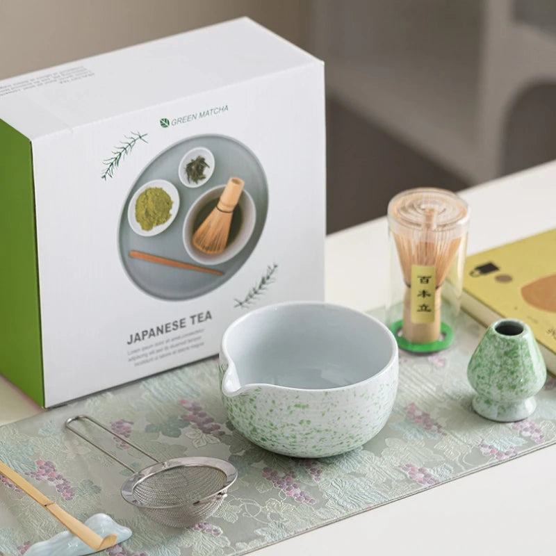 Aomi Matcha Gift Set – 5 Piece Japanese Matcha Whisk Set with Bowl, Scoop, Sifter & Accessories