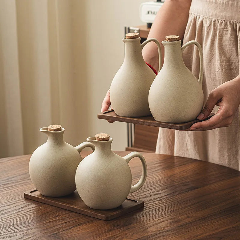Mareno Ceramic Olive Oil & Vinegar Bottle Collection – Rustic Kitchen Storage