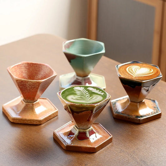 Rokaku Coffee Cup with Base – Handmade Ceramic Coffee Cup 150ml